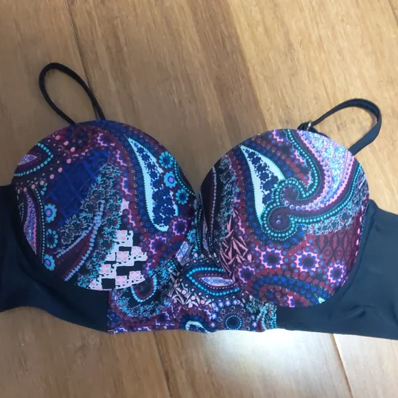 Swimsuit Pieces Bundle Size Medium Floral Paisley Neon - Picture 7 of 9